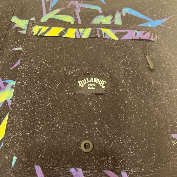 Billabong Boardshorts 30 Bamboo Print Black Airlite Swim Trunks NWT - Picture 8 of 14